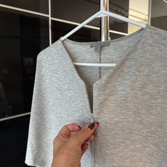 COS Light Grey Zip Front Marle Jersey Dress - Picture 6 of 9